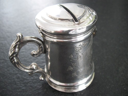 Spardose silber biedermeier - spardose,