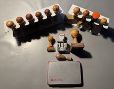 Stempelhalter Stempelständer Stempelträger Stempelhalterung & alte Holz-Stempel!