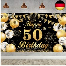 50, Geburtstag Banner Schwarz
