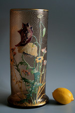 ANTIKE JUGENDSTIL LEGRAS EMAILLE GLAS VASE - UM 1900