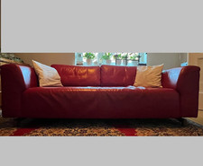 Wittmann-LederSofa Rot, 2,5-Sitzer