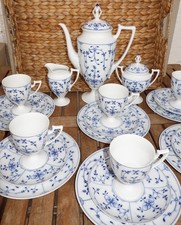 Royal Tettau Kaffeeservice - Alt Tettau blau Anno 1820 - 6 Personen, unbenutzt