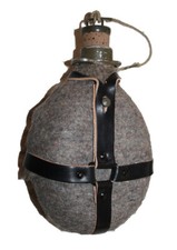 alte Tschechische Armee Feldflasche M60 CZ Trinkflasche mit Leder Beriemung Army