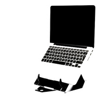 R-GO Riser Duo Notebook und Tablet Ständer RGORIDUOBL justierbar von 10" bis 22"