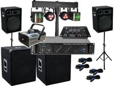DJ Set Verstärker Mixer Subwoofer Lautsprecher Nebel LED Licht Musikanlage