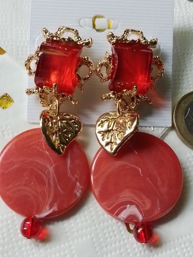 Ohrstecker goldfarben rot