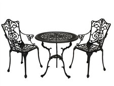 Sitzgruppe Gartenset Gartenmöbel Gartengarnitur LUGANO 3-teilig Alu Metall grau