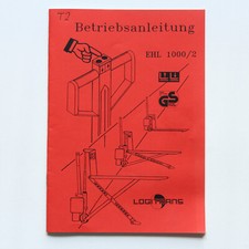 Logitrans EHL1000 /2 Elektro Scherenhubwagen Betriebsanleitung Ersatzteilliste 