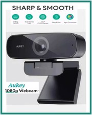Webcam 1080p Full HD Webkamera USB Dual Mikrofon Windows Mac Android Plug Play