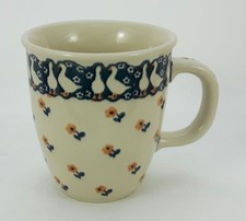 B-Ware Bunzlauer Keramik Tasse MARS - braun/grün/weiß - 0,3L Gänse (K081-P322)