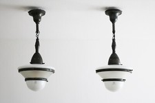 2 DISCO Dr. ING. Schneider & Co Bauhaus Art Deco Lampen Deckenleuchten um 1920