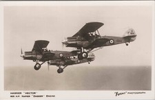 HAWKER HECTOR FORMATION ECHTFOTO POSTKARTE RPPC RAF ROYAL AIR FORCE DOLCH 