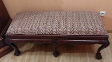 Sitzbank Klavierbank Schlafzimmerbank gepolstert Mahagoni