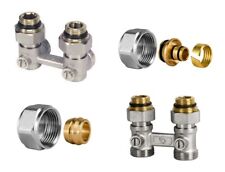 Hahnblock Eck oder Durchgang Zweirohr Ventil Eurokonus Verschraubung Heizkörper