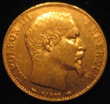 MDS FRANKREICH FRANCE 20 FRANCS 1854 A "NAPOLEON III", GOLD  #V