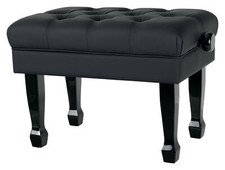 Klavierbank Klavier Stuhl Piano Bank Sitz Hocker Kunstleder Schwarz Hochglanz
