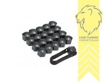 20x Radschrauben Radmuttern Bolzen Kappen Abdeckung Set PKW Auto 17mm schwarz