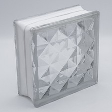 Basic Glasbaustein Diamond klar, 19 x 19 x 8 cm - 6 Stück