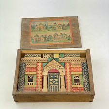 Vintage deutsche Holzbausteine in Schachtel