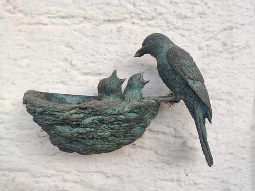 Bronzeskulptur spatzennest zum - bronzeskulptur,