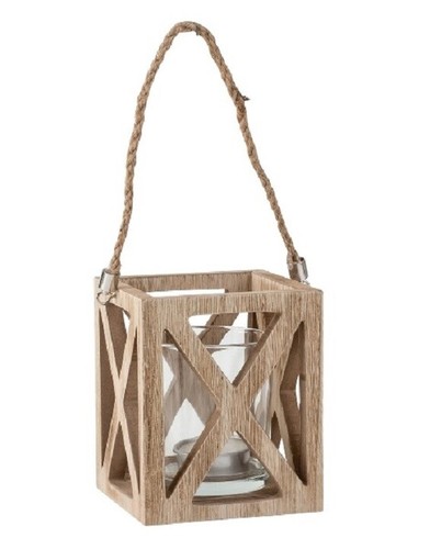 Windlicht aus holz mit - windlicht,