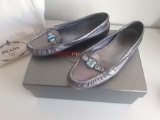 Prada Strass Leder Ballerinas NP 900€ Schuhe Pumps Gr. 38 38,5