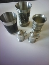 Zinn Becher Konvolut Rein Zinn