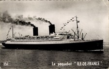 Ak Paquebot Ile de France