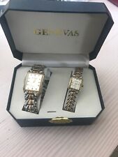 Geneves Uhren Edelstahl Quartz  Partneruhren-Set (für DAMEN & HERREN) 