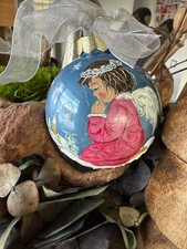 Glaskugel, Christbaumkugel, Weihnachtskugel, 8cm, Engel, handbemalt