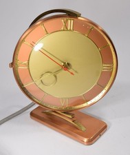 vintage 50s TISCHUHR mit NETZSTECKER Kaminuhr Mid Century Design Made in Germany