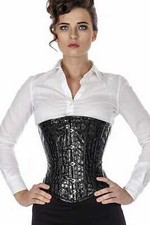 Corsage Korsett Lack Schwarz