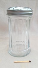 Vintage großer Glas Puderzucker Kakao Zucker Streuer Spender Dosierer
