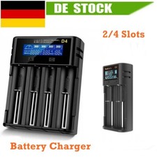 2/4 Slots LCD Akku Ladegerät für AA/AAA Akkus NiMH Batterieladegerät USB Charger