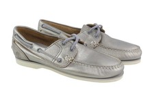 Timberland A2EPP Damen Schuhe EU37.5/38.5 Glänzend Silber Leder Boot ohne Bügel