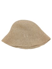 ARKET Papier Hut Damen UNI Beige Strukturmuster Casual Sommerhut