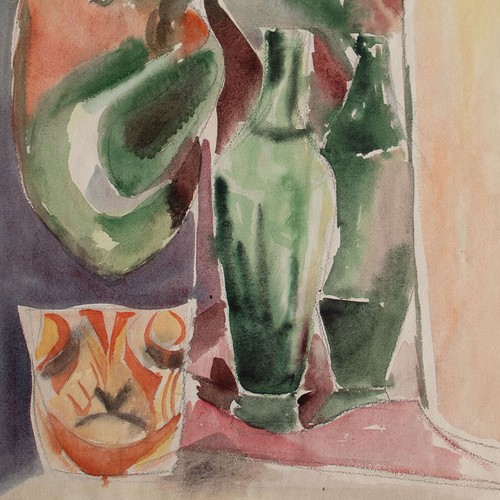 Stillleben flasche abstrakt - stillleben,