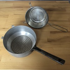 altes Küchensieb Seiher Alu mit Stiel