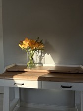 Design-Sekretär Weiß & Eiche – ausziehbar, Stauraum, sehr gepflegt