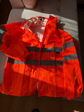 Regenjacke Regenmantel PU- Warnschutzjacke  Warnjacke Gr. L mit Kapuze