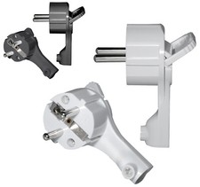 Flachstecker 230V mit Griff Schuko Winkelstecker 90° 16A Schutzkontakt Stecker