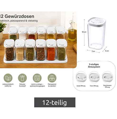12x gewürzdosen set - gewürzdosen, küche