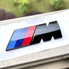 für BMW M Emblem Heckklappe Schriftzug Badge Aufkleber Schwarz Glanz 90x30MM 