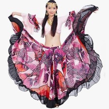 Astage Damen Maxi Tribal Gypsy Taille Rock 25 Yards 720 Grad Bauchtanz Top Rock