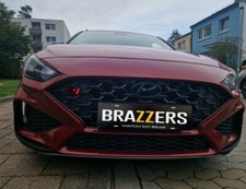 1x Folie auf schwarz+Rot glanz  für Hyundai I30N Facelift/vor Front Kühlergrill 