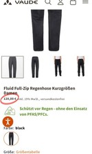 VAUDE Regenhose Damen Women's Fluid Full-Zip Pants S/38 Schwarz