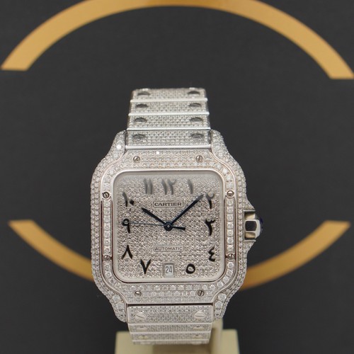 Cartier santos large iced - iced, out