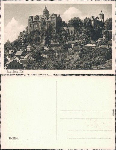 Ansichtskarte ranis burg - ansichtskarte,