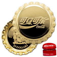 Goldmünze Coca-Cola® Global Edition China (1.) 2021 - Fiji - im Etui - 12 gr PP