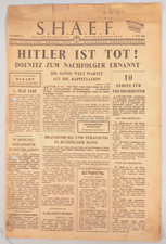 S.H.A.E.F. Flugblatt "Hitler ist tot" Fallschirmausgabe 2.Mai 1945 . 2.Weltkrieg
